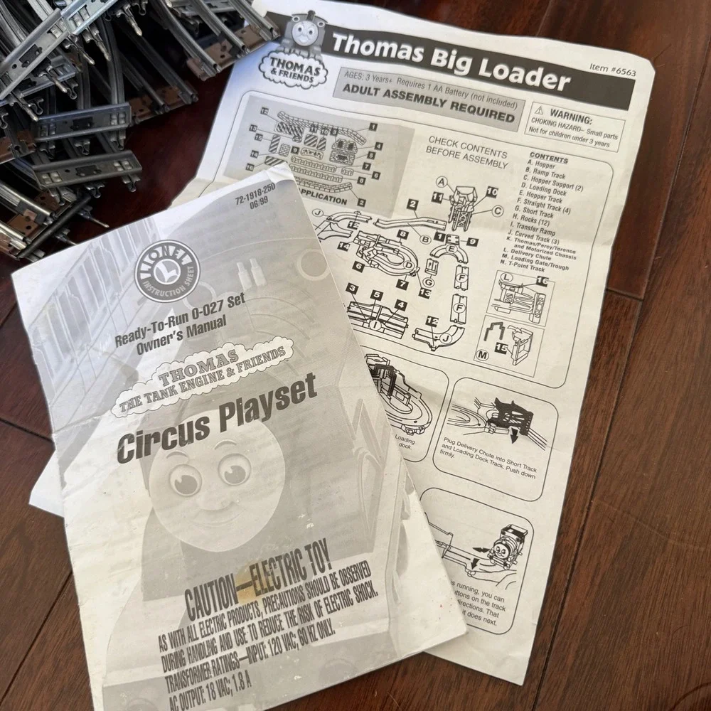 Thomas & Friends Lionel Train Track Circus Playset O Gauge Figures Manuals Parts